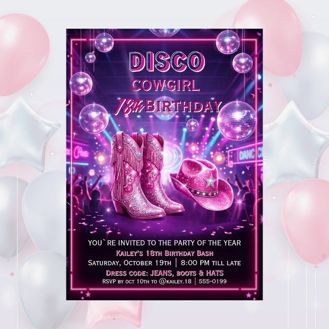 Invitación Cumpleaños 18 Rodeo Disco Vaquera  (Subido por el creador)