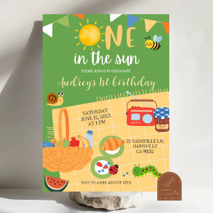 Invitación Cumpleaños 1 al Aire Libre en Verano Bajo el Sol