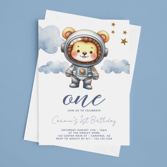 Invitación Cumpleaños 1 de Astronauta Cachorro de León (Subido por el creador)