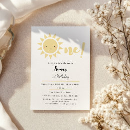 Invitación Cumpleaños 1 de Cute Sunshine