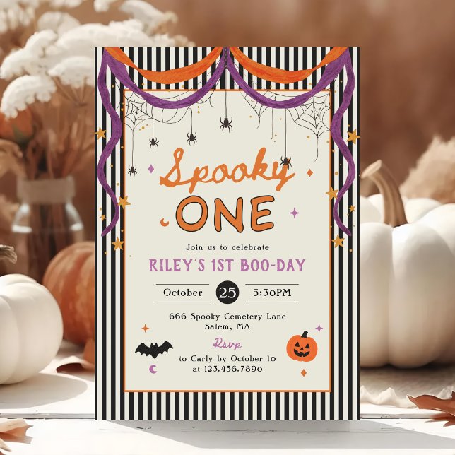 Invitación Cumpleaños 1 de Halloween Spooky One (Subido por el creador)