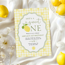 Invitación Cumpleaños 1 de Limón Cítrico Ella Es Una Dulce