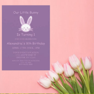 Invitación Cumpleaños 1 de Little Bunny