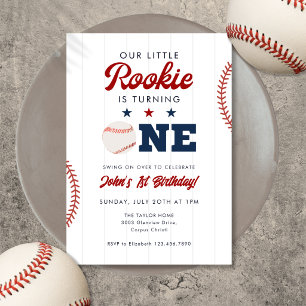 Invitación Cumpleaños 1 de Little Rookie Baseball