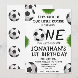 Invitación Cumpleaños 1 de niños de fútbol Deportes