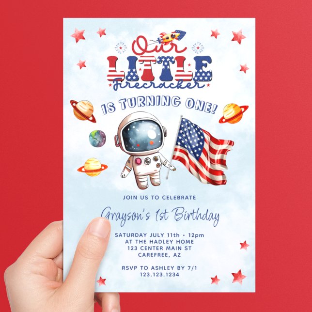 Invitación Cumpleaños 1 de Nuestro Pequeño Astronauta Petardo (Subido por el creador)