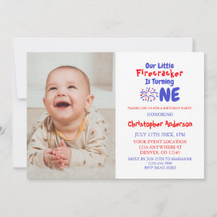 Invitación Cumpleaños 1 de Pequeña Petarda