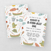 Cumpleaños 1 de pesca O-Fish-Ally One para niños