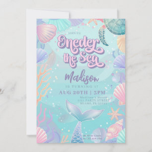 Invitación Cumpleaños 1 de Sirena ONEder El Mar Sirena