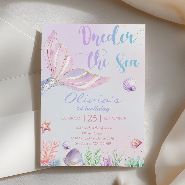 Invitación Cumpleaños 1 de Sirena UNAder El Mar Sirena (Subido por el creador)