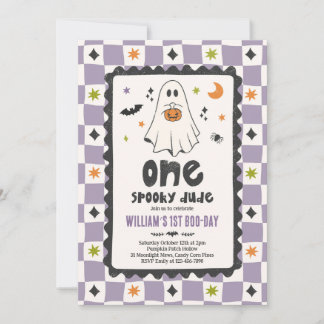 Invitación Cumpleaños 1 del Chico Fantasma de Halloween del T