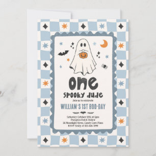 Invitación Cumpleaños 1 del Chico Fantasma de Halloween Un Ti