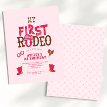 Cumpleaños 1 Vaquera Primer Rodeo Rosa