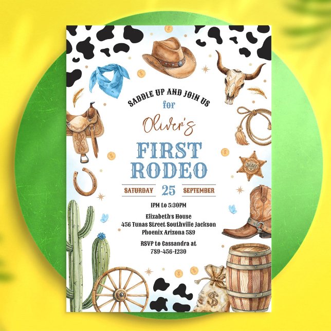 Invitación Cumpleaños 1 Vaquero Primer Rodeo Oeste Salvaje  (Subido por el creador)