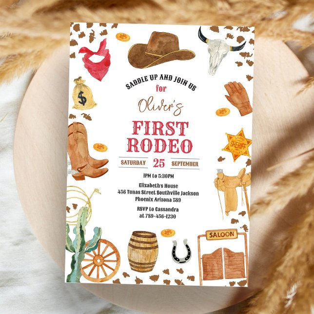 Invitación Cumpleaños 1 Vaquero Primer Rodeo Oeste Salvaje (Subido por el creador)