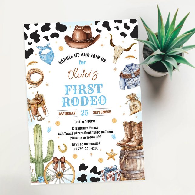 Invitación Cumpleaños 1 Vaquero Primer Rodeo Oeste Salvaje (Subido por el creador)