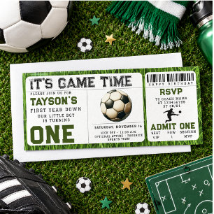 Invitación Cumpleaños 1er año de fútbol Entrada