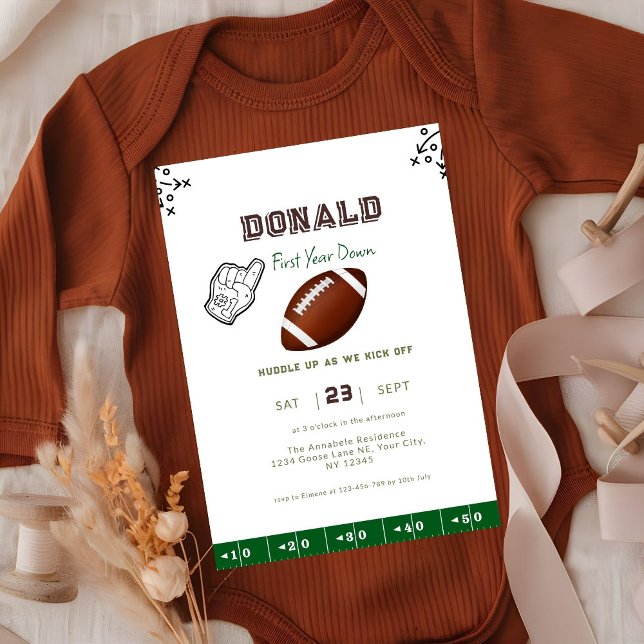 Invitación Cumpleaños 1er Año de Fútbol Primer Año Down  (Subido por el creador)