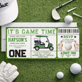 Invitación Cumpleaños 1er Año Entrada de Golf Año Menos