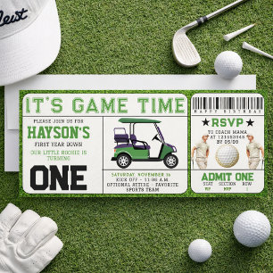 Invitación Cumpleaños 1er Año Entrada de Golf Año Menos