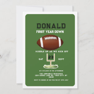 Invitación Cumpleaños 1er Año Fútbol Americano