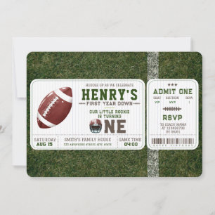 Invitación Cumpleaños 1er Año Fútbol Americano Primera Descar