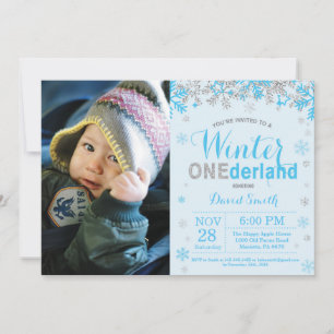 Invitación Cumpleaños 1er Año Onederland Invierno