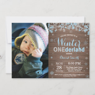 Invitación Cumpleaños 1er Año Winter Onederland Ni