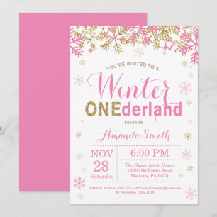 Invitación Cumpleaños 1er Año Winter Onederland Ro