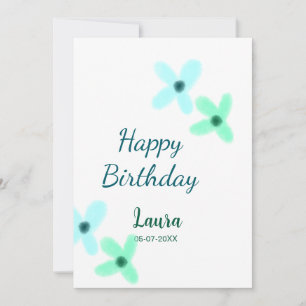 Invitación Cumpleaños 1er bebé niños agregar nombre azul verd