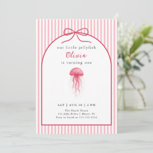 Invitación Cumpleaños 1er Cumpleaños de la niña de la medusa 