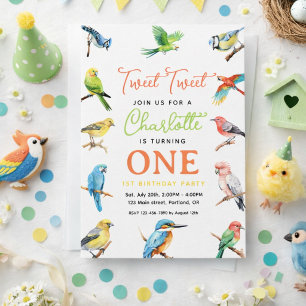 Invitación Cumpleaños 1er de Pajarito Adorable   Fiesta de Be