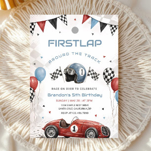 Invitación Cumpleaños 1er del Auto de Carreras