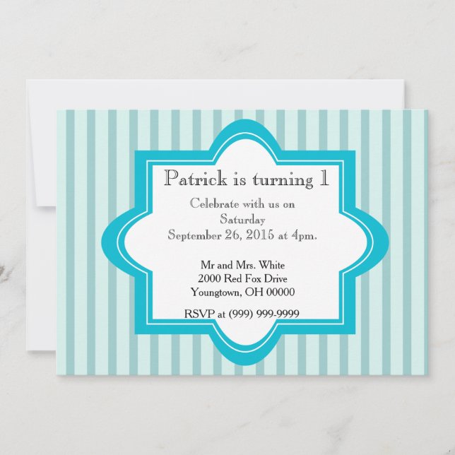 Invitación Cumpleaños 1er del niño (Anverso)