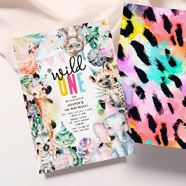 Invitación Cumpleaños 1er Fiera ÚNICA Safari Animales Cool