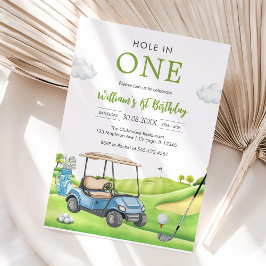 Invitación Cumpleaños 1er Golfista Niño Agujero en