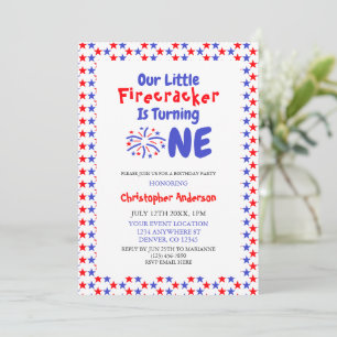 Invitación Cumpleaños 1er Petardo Pequeño