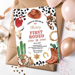 Invitación Cumpleaños 1er Rodeo Vaquero Oeste Salvaje