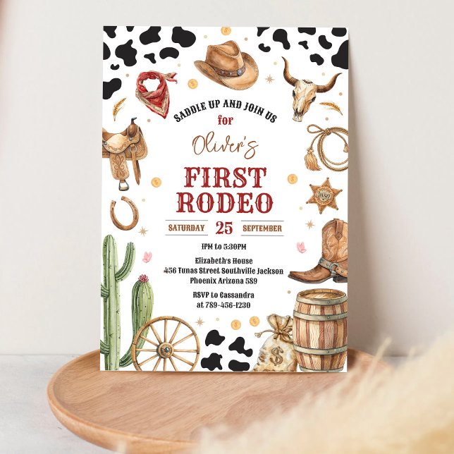Invitación Cumpleaños 1er Rodeo Vaquero Oeste Salvaje (Subido por el creador)