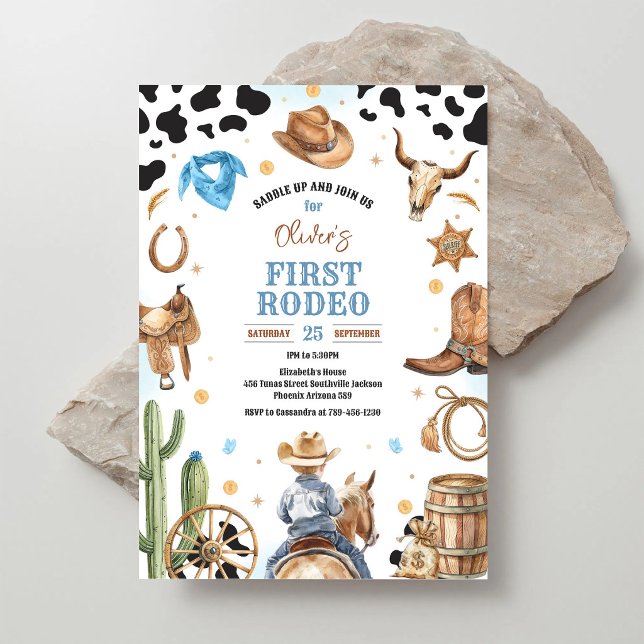Invitación Cumpleaños 1er Vaquero Primer Rodeo Oeste Salvaje (Subido por el creador)