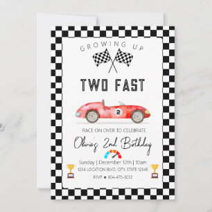 Invitación Cumpleaños 2º Coche de Carreras Rápido