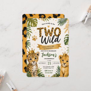 Invitación Cumpleaños 2º de Dos Animales Salvajes de la Selva