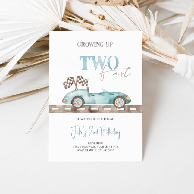 Invitación Cumpleaños 2º del coche de carreras - Dos rápidos  (Subido por el creador)