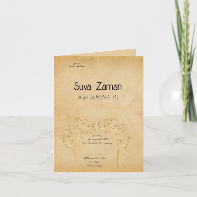 Invitación Cumpleaños 20 Elegante Sencillo Lindo Gris (Anverso)