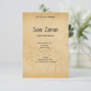 Invitación Cumpleaños 20 Elegante Sencillo y Bonito Gris