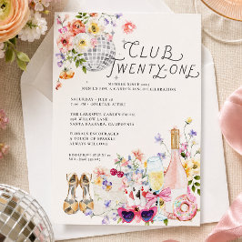Invitación Cumpleaños 21 | Club Twenty-One Garden Disco