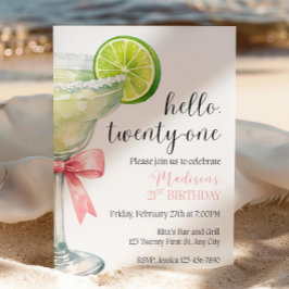 Invitación Cumpleaños 21 de Margarita con Lazo Ros
