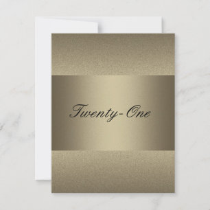 Invitación Cumpleaños 21 Elegante Bronce Metal Pewter Negro