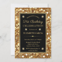 Cumpleaños 21 Elegantes Estrellas Doradas Brillant
