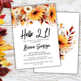 Invitación Cumpleaños 21 Floral de Otoño 